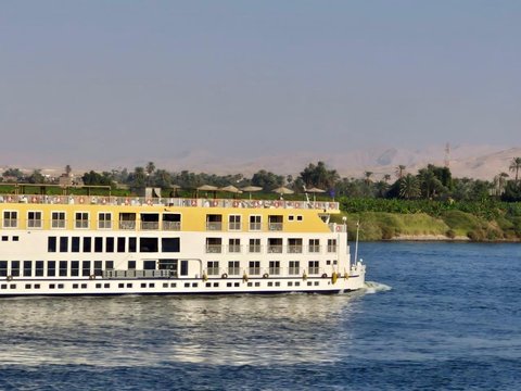 Large luxury cruise ship on the Nile